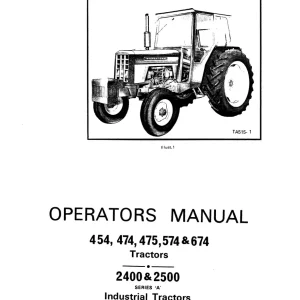 IH International 454 474 475 574 674 2400 2500 Operators Manual
