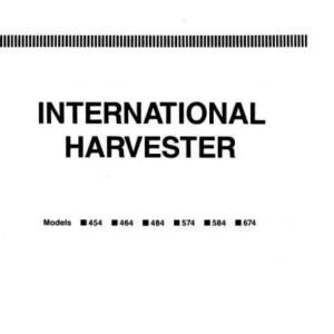 IH International 454 474 475 574 674 Sec Wat Operators Manual