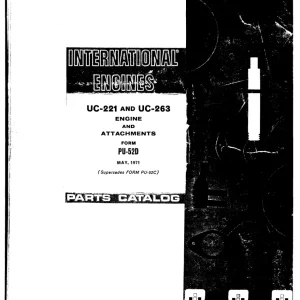 IH International Uc 221 Uc 263 Parts Manual