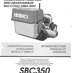 Iseki Sbc350 Operators Manual