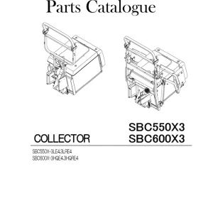 Iseki Sbc550X3 Sbc600X3 2016 Parts Manual