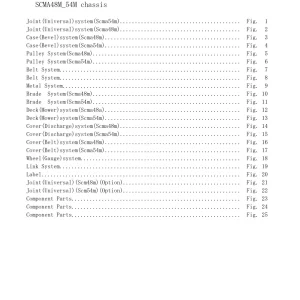 Iseki Scma48M 54M 2015 Parts Manual