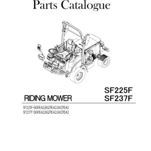 Iseki Sf225F Sf237F 2020 Parts Manual