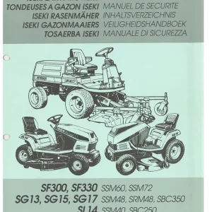 Iseki Sf300 330 Sg13 15 17 Sl14 Operators Manual