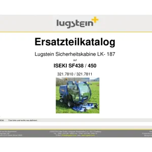 Iseki Sf4 Lk187 X A 2016 Parts Manual