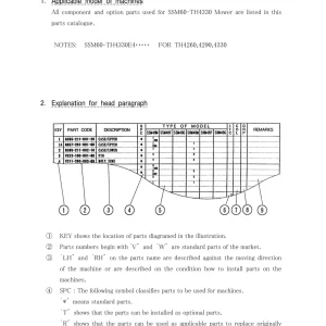 Iseki Ssm60 Th4330 Parts Manual
