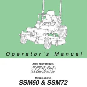 Iseki Sz330 Ssm60 Ssm72 Operators Manual