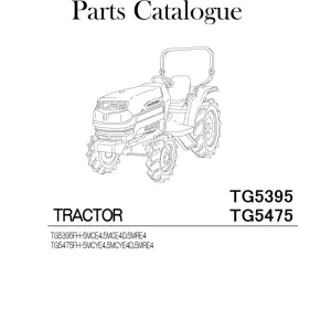 Iseki Tg5395 Tg5475 5M Parts Manual