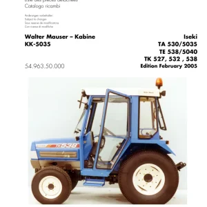 Iseki Tk527 Tk532 Tk538 Parts Manual