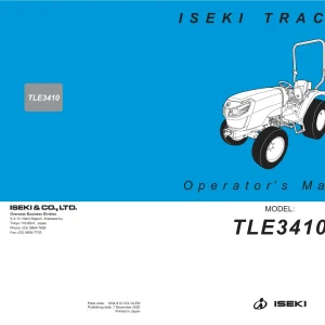 Iseki Tle3410 2020 Operators Manual