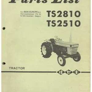 Iseki Ts2810 Ts2510 Parts Manual