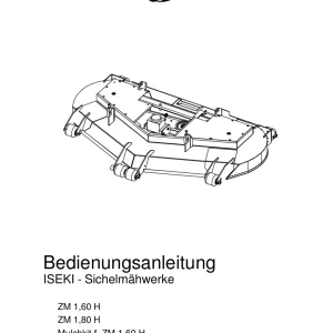 Iseki Zm160H Zm180H Sz330 2003 Parts Manual