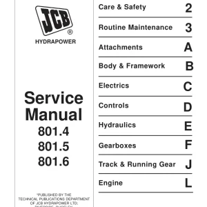 JCB 801.4 801.5 801.6 Hydrapower Service Manual