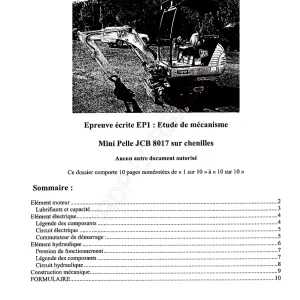 JCB 8017 Dossier Ressource 2009 Parts Manual