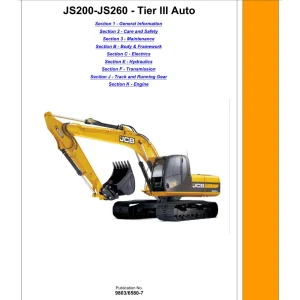 JCB Js240 Tracked Service Manual