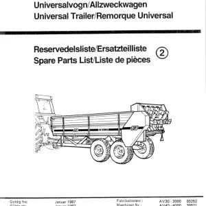 JF Stoll Av 3000 4000 5000 6000 Parts Manual