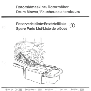JF Stoll Cm 1900 1985 Parts Manual