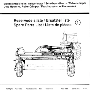 JF Stoll Gcs 3200 Flex Mower Parts Manual