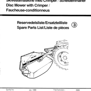 JF Stoll Gms 200 Mower Parts Manual