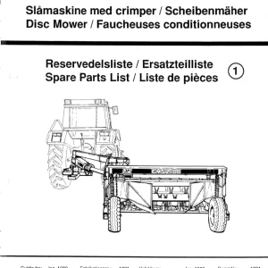 JF Stoll Gms 2400 D Mower Parts Manual