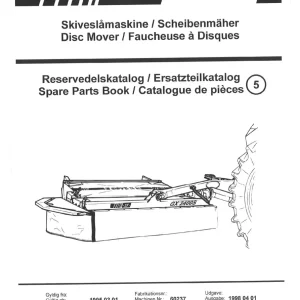 JF Stoll Gx 2400 S Mower 1995 Parts Manual