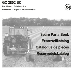 JF Stoll Gx 2802 Sc Mower Parts Manual