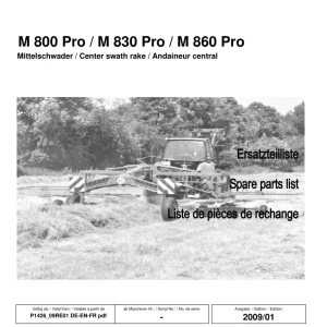 JF Stoll M800 860Pro Parts Manual