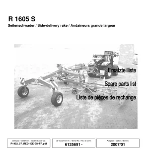 JF Stoll R 1605 S Parts Manual