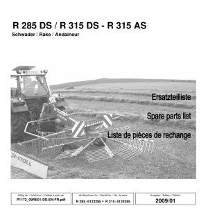 JF Stoll R 285 315 Ds As Parts Manual