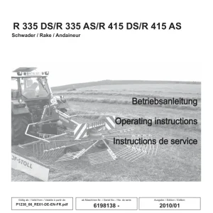 JF Stoll R 335 415 Ds As Operators Manual