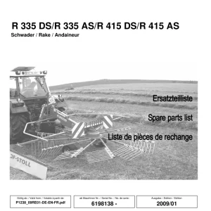 JF Stoll R 335 415 Ds As Parts Manual