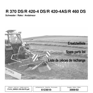 JF Stoll R370 420 460 Ds Parts Manual