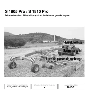 JF Stoll S 1805 1810 Pro Parts Manual