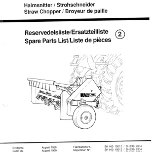 JF Stoll Sh 160 210 Parts Manual
