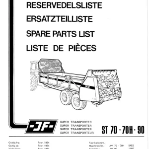 JF Stoll St 70 90 1984 Parts Manual
