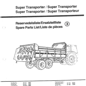 JF Stoll St 70 90 Parts Manual