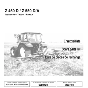 JF Stoll Z 450 550D A Parts Manual