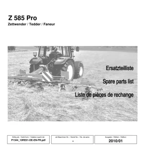JF Stoll Z 585 Pro Parts Manual