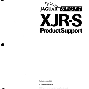 Jaguar Xjr S 1992 1992 Service Manual