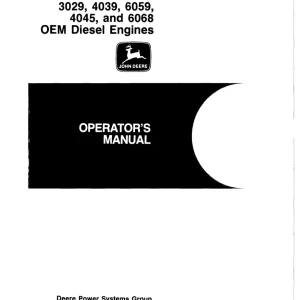 John Deere 3029, 4039, 6059, 4045 6068 Operators Manual