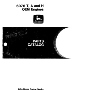 John Deere 6076 T,A H Parts Manual