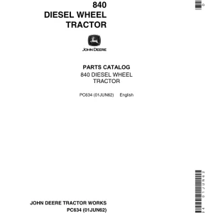 John Deere 840 Parts Manual