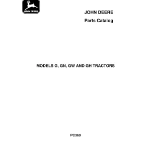 John Deere G, Gn, Gw Gh Parts Manual