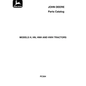 John Deere H, Hn, Hnh Hwh Parts Manual