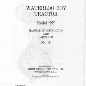 John Deere Waterloo Boy N 1929 Parts Manual