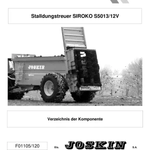Joskin Siroko S5013 12V Parts Manual