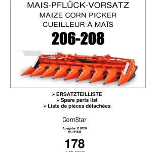 Kemper 206 208 Cornstar Parts Manual