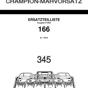 Kemper 345 Champion Mahvorsatz Parts Manual