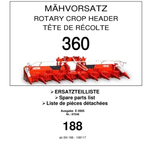 Kemper 360 Header Parts Manual