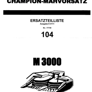 Kemper M3000 Parts Manual